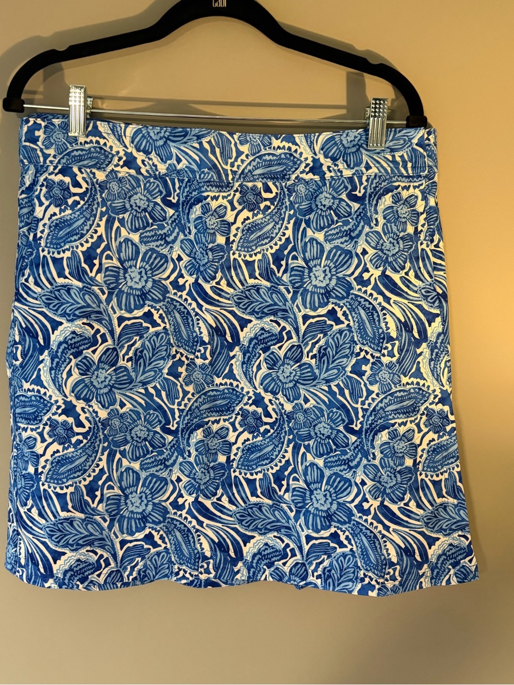 RipSkirt Blue Floral Print Women's Skirt Length 2. Adjustable Velcro. Pockets!